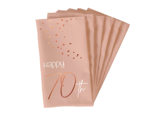 Boldog 70. születésnapot rózsaszín szalvéták - 33 cm - 10 db.