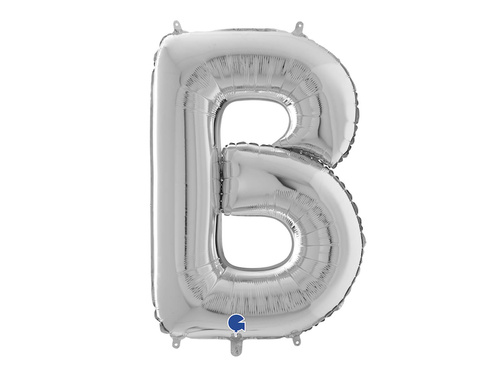 Fólialufi ezüst B betű - 66 cm - 1 db.
