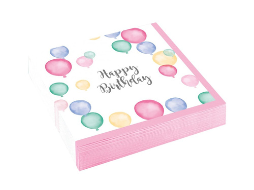 Születésnapi szalvéták Léggömbök - 25 cm - 20 db.