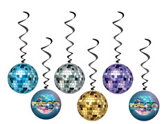 Disco medál disznó dekoráció - 6 db.