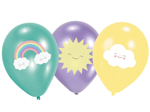 Felhők születésnapi lufi - 28 cm - 6 db