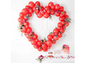 Piros léggömb füzér keretben Szív - 104 elem