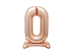 Fólia lufi álló 0 rózsaszín arany - 76 cm - 1db.