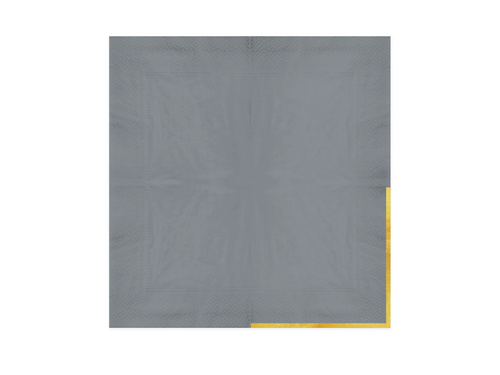 Szürke papírszalvéta aranyszegéllyel - 33 cm - 10 db.