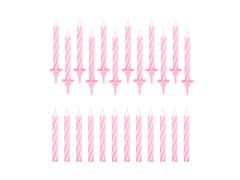 Rózsaszín születésnapi gyertyák - 6 cm - 24 db.