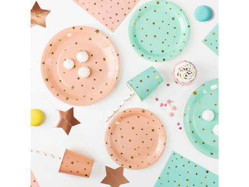 Csőszívószálak fehér arany csillagokkal - 10 db.