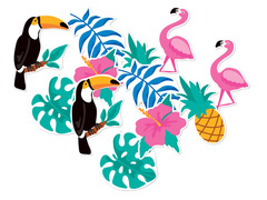 Aloha Party kétoldalas dekoráció - 12 db.