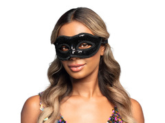 Fekete farsangi maszk flitterekkel - 1 db.