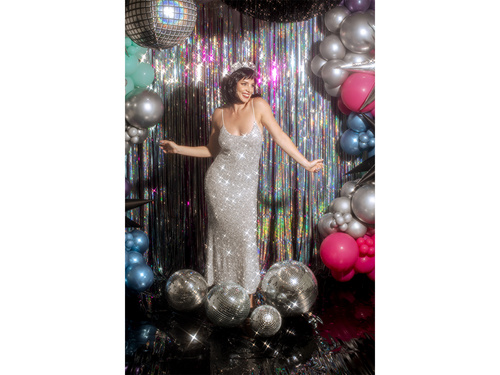 Ezüst tükör diszkógömb - 40 cm - 1 db.