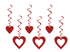 Valentin napi szívek - 75 cm - 6 db.