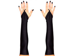 Szatén fekete ujjatlan karneváli kesztyű