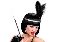 Retro ezüst toll és flitteres fejpánt - 1 db.