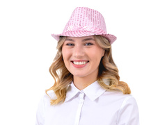 Flitteres kalap világos rózsaszín - 1 db.