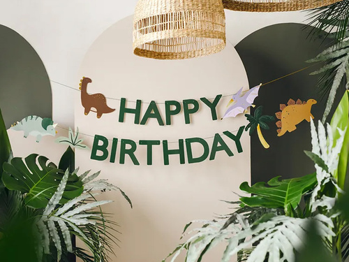 Születésnapi banner Dinoszauruszok - 300 cm - 1 db.