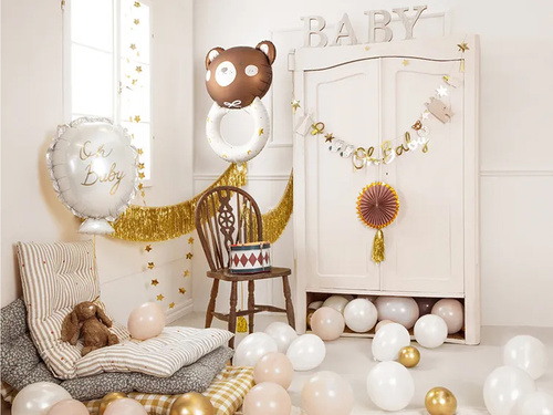 Csörgős mackó fólialufi - 45 x 67 cm - 1 db.