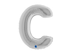Fólia lufi C betű ezüst - 40" - 1 db.