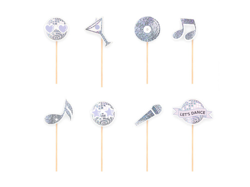 Ezüst diszkópálcika - 8 db.