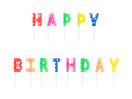 Pikk gyertyák - színes Boldog születésnapot felirat