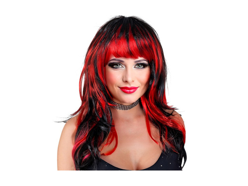 Fekete és piros Vampiress paróka