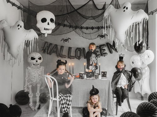 Halloween fóliából készült szellem lufi - 93x86 cm - 1 db.