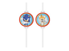 Sonic születésnapi szívószálak - 4 db.