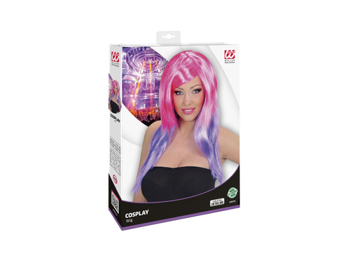 Rózsaszín és lila kéttónusú paróka