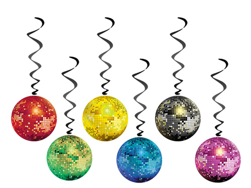 Disco medál disznó dekoráció - 6 db.