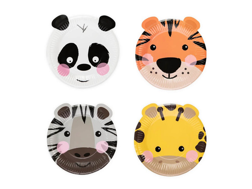 Készlet poharak + papírtányérok Állatok - 8 db.