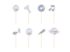 Ezüst diszkópálcika - 8 db.