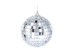 Ezüst tükör diszkógömb - 10 cm - 1 db.