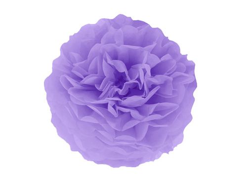 Függő pom pom virág dekoráció - lila - 35 cm - 1 db.