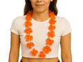 Hawaii narancssárga nyaklánc - 100 cm - 1 db.