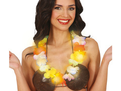 Világító többszínű hawaii füzér nyaklánc - 1 db.