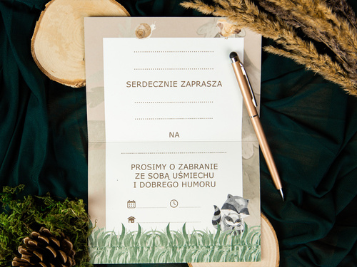 Erdei állatok születésnapi meghívók - 6 db.