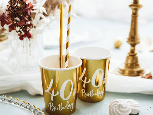 Papírpoharak 40. születésnapra 40. születésnap 40h Birthday! 220ml - 6 db.