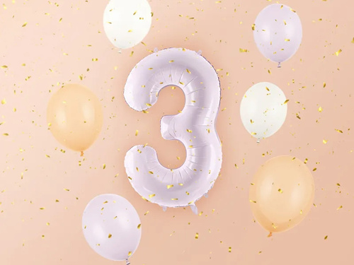 Fólia léggömb lila 3-as szám - 72 cm - 1 db.