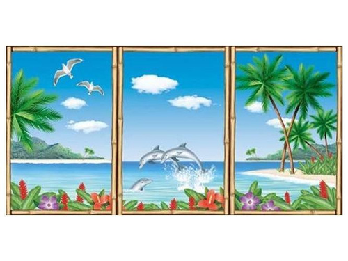 Hawaii ablak fali dekoráció - 3 db.