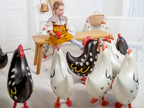 Sétáló csirke léggömb - 45 x 42 cm - 1 db.