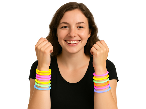 Világító karkötők - fluoreszkáló - vegyes színek - 100 db.