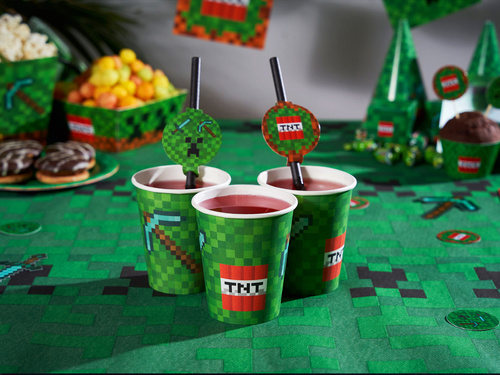 Kubeczki papierowe Piksele - 250 ml - 6 szt.