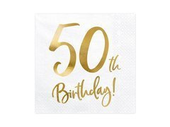 Ötvenedik születésnapi szalvéta - 33cm - 20 db.
