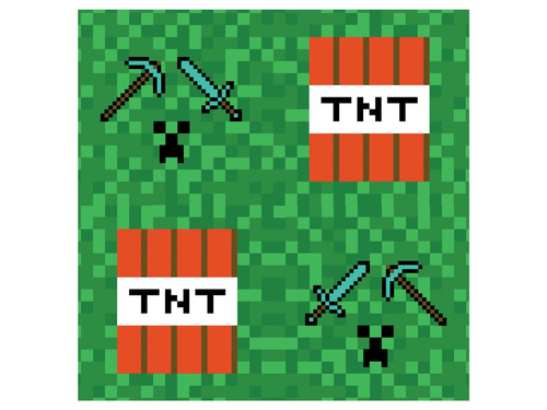 Születésnapi szalvéták Pixels - 33 cm - 20 db.