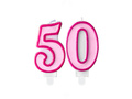Rózsaszín számgyertyák - 50 - ötvenedik - 2 db.