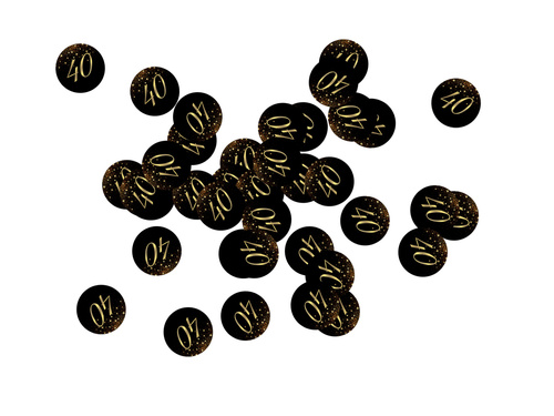 Konfetti Sparkling na czterdzieste urodziny - 36 szt.