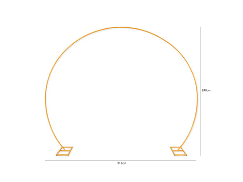 Arany kerek lufi keret - 315 x 240 cm - 1 db.