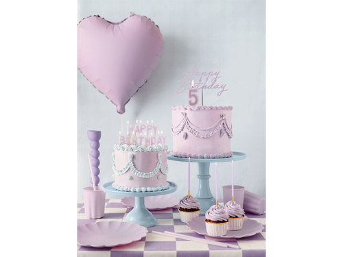 Többször használható műanyag poharak lila színben, fodorral - 220 ml - 4 db.