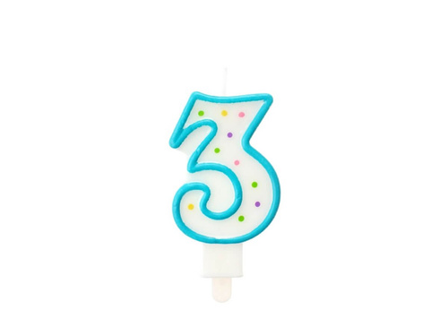 3 számjegyű gyertya pontokkal - 1 db.