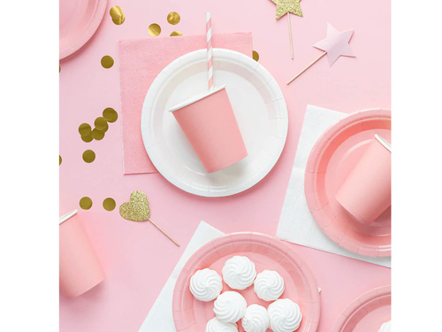 Rózsaszín papírtányérok - 18 cm - 6 db.