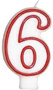 Számgyertyák piros peremmel - 60 - hatvan - 2 db.