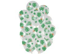 Átlátszó trópusi levelek lufi - 30 cm - 15 db.